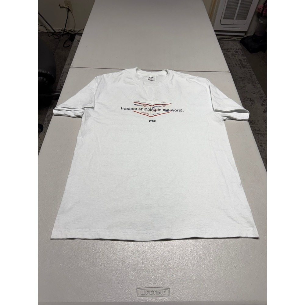 FTP MENS 100% COTTON WHITE T-SHIRT SIZE LARGE